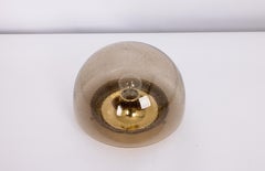 1 of 4 Mid Century Flushmount Smoked Glass by Limburg, Germany, 1970s