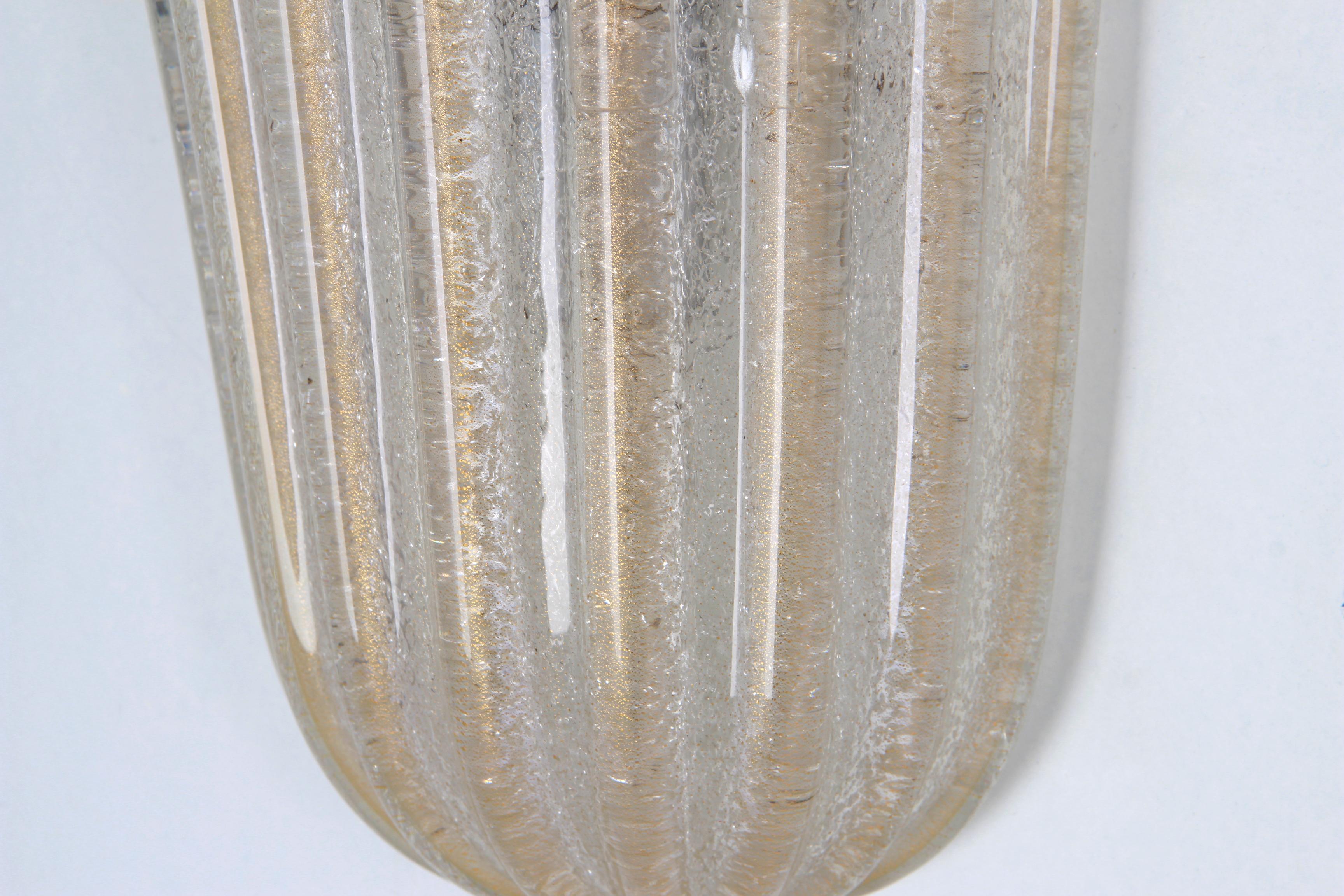 Mid-Century Modern 1 of 4 Murano Glass Wall Sconces by Barovier & Toso, Italy, 1970s