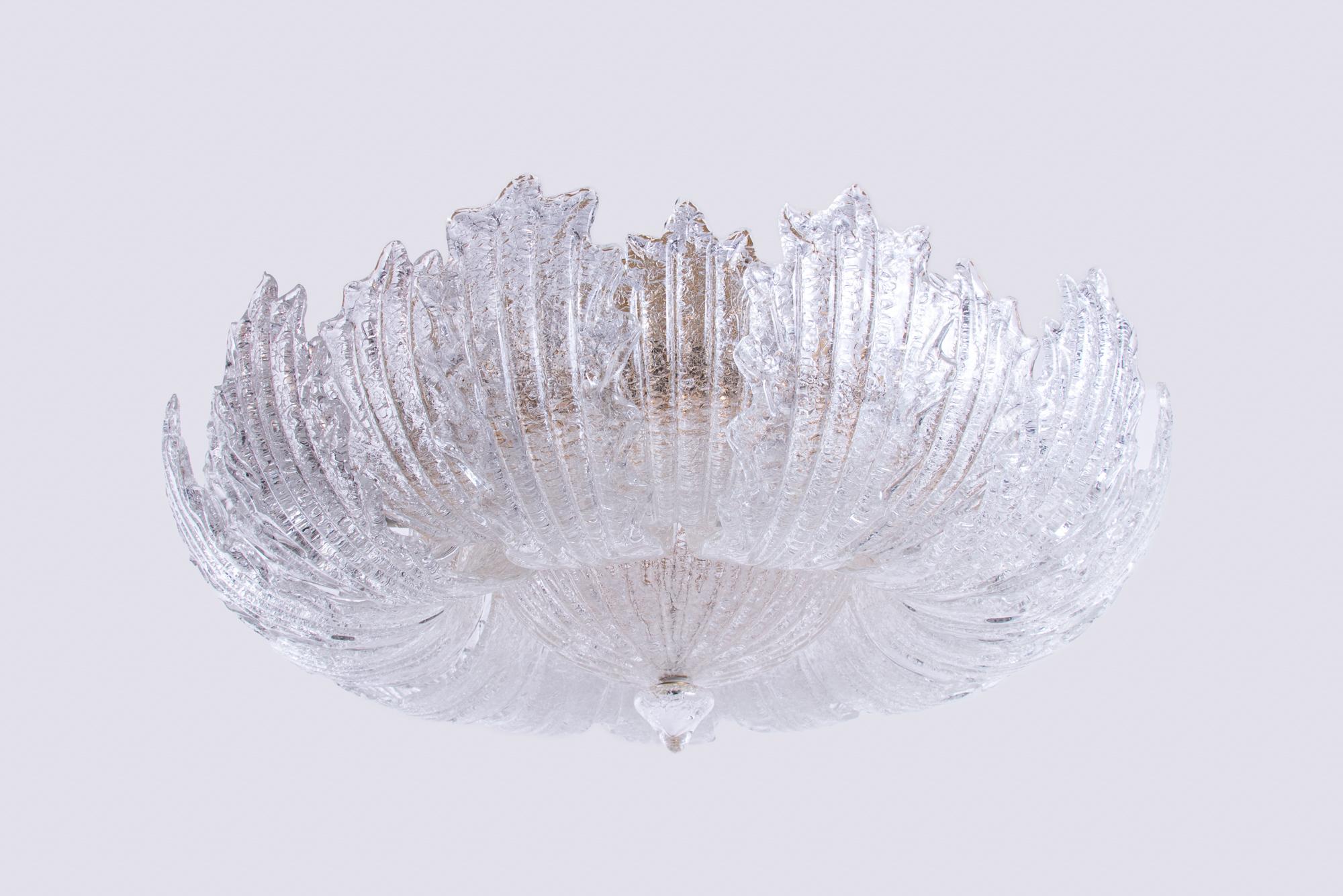 1 'de 4' Lustre affleurant en verre et laiton, Murano Rugiada 31.5