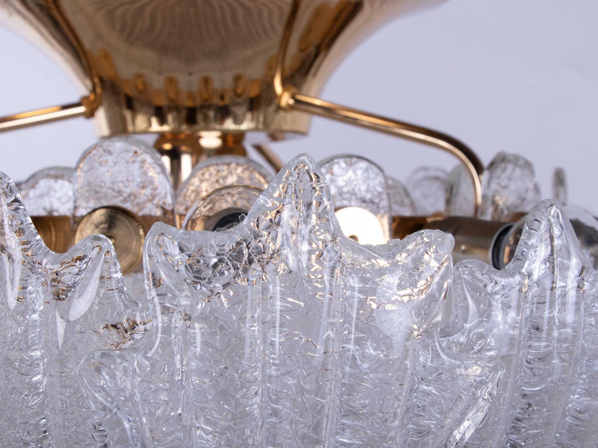 1 'de 4' Lustre affleurant en verre et laiton, Murano Rugiada 31.5