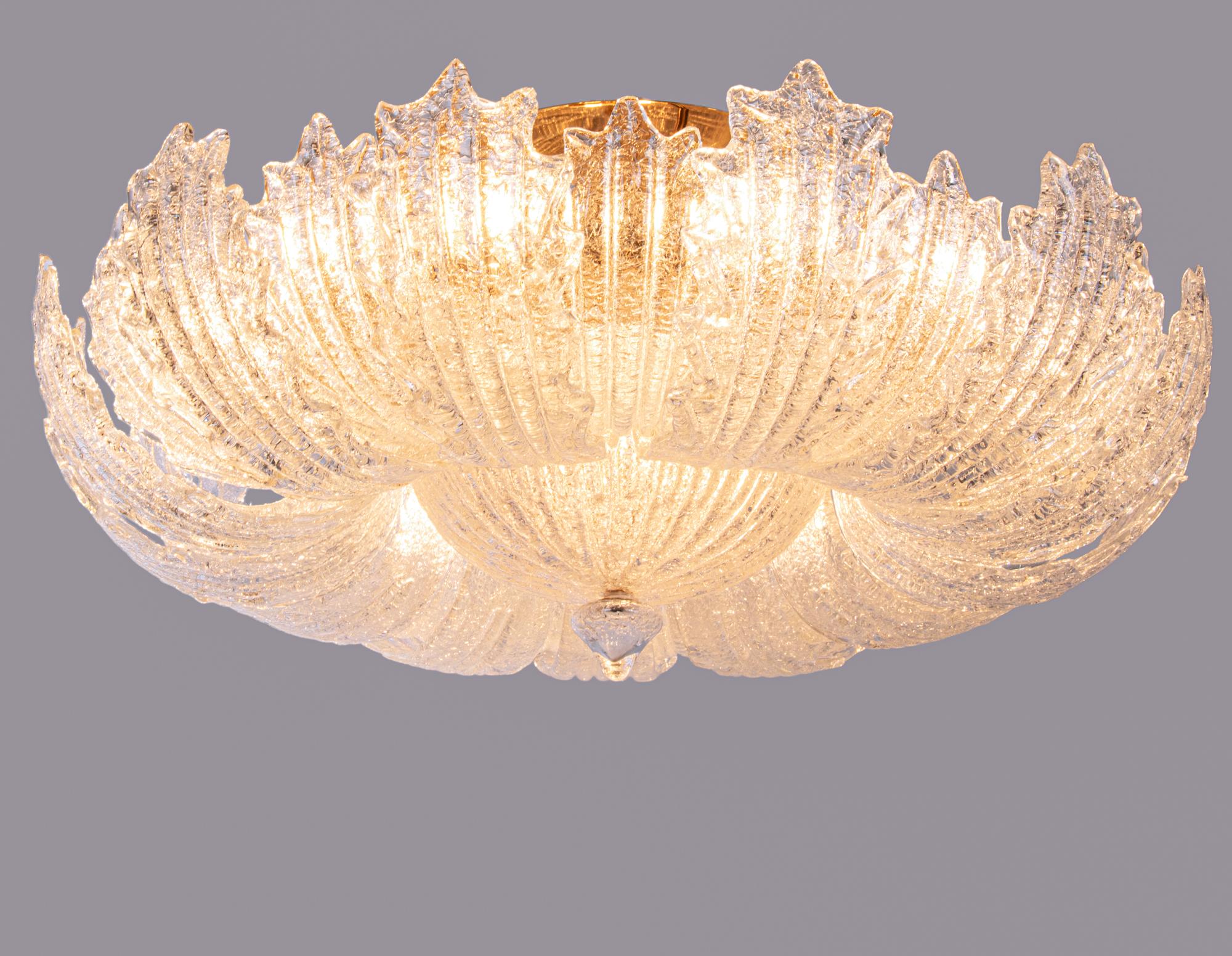 1 'de 4' Lustre affleurant en verre et laiton, Murano Rugiada 31.5