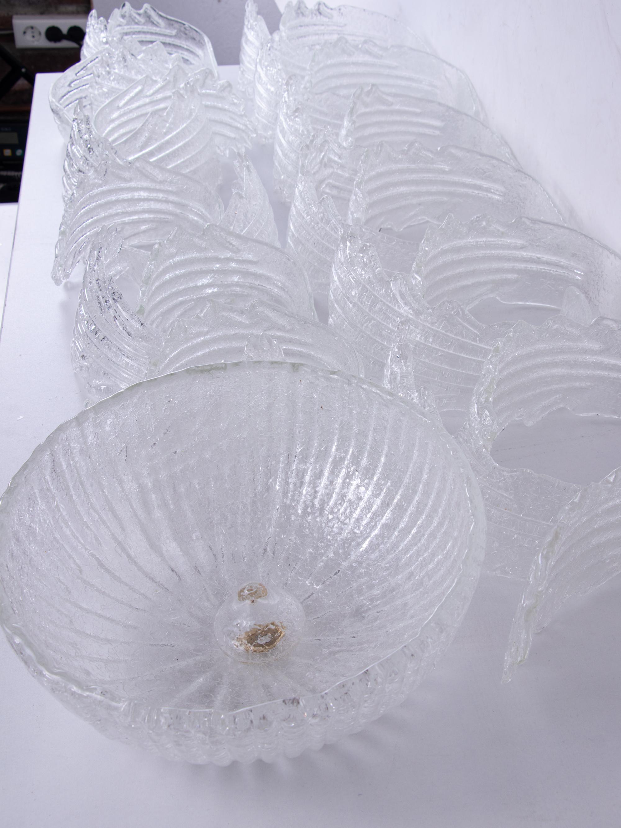 1 'de 4' Lustre affleurant en verre et laiton, Murano Rugiada 31.5