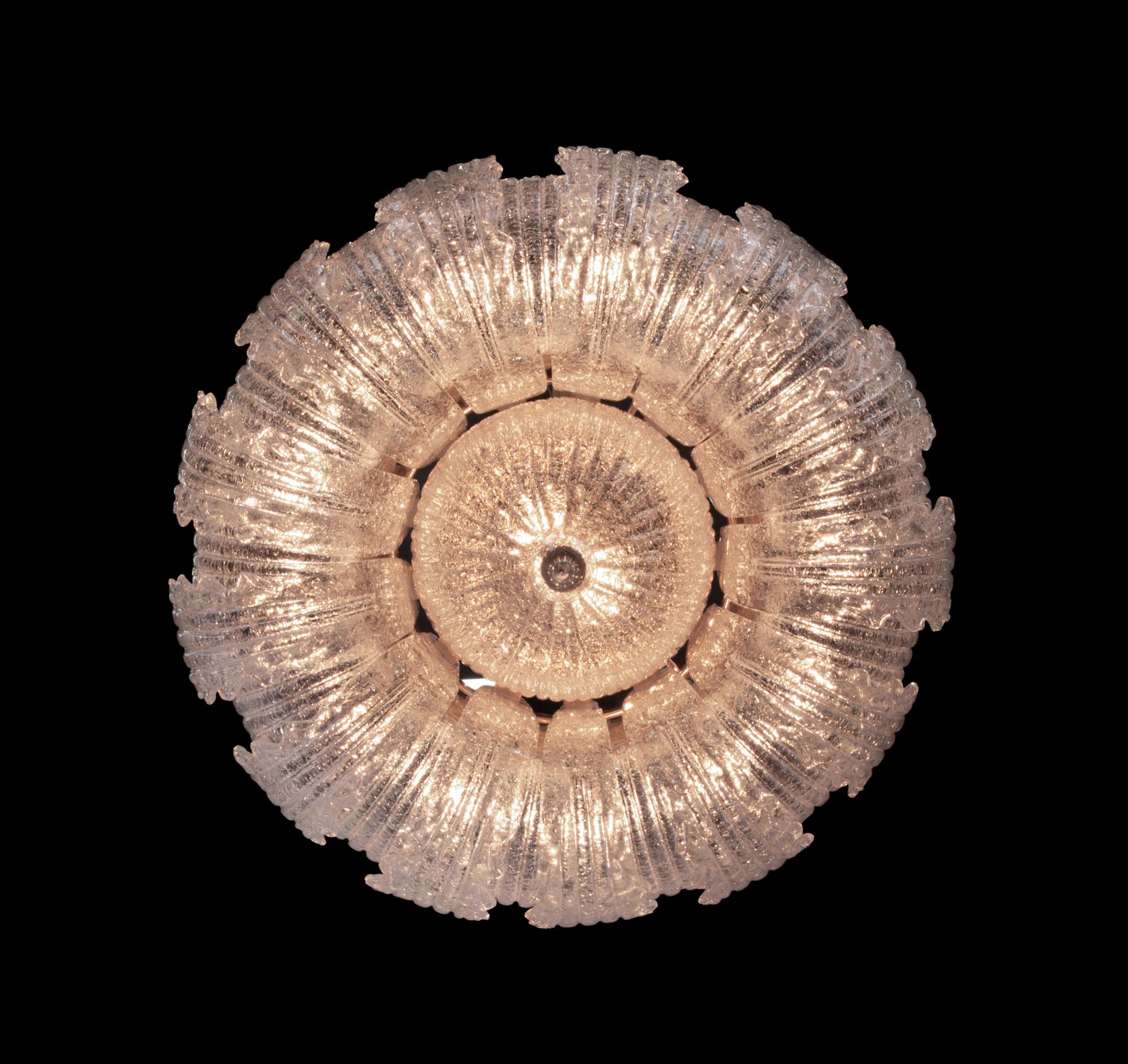 1 'de 4' Lustre affleurant en verre et laiton, Murano Rugiada 31.5