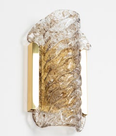 1 of 10 Pairs of Dark Toned Murano Glass Wall Sconces by Kaiser, Germany, 1970s