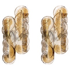 1 of 4 Pairs of Large Kalmar Murano Glass Sconces Wall Lights Citrus, 1960s
