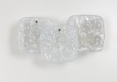 1 of 2 Pairs of Large Kalmar Wall Lights Murano Glass by Kalmar, Austria, 1960s