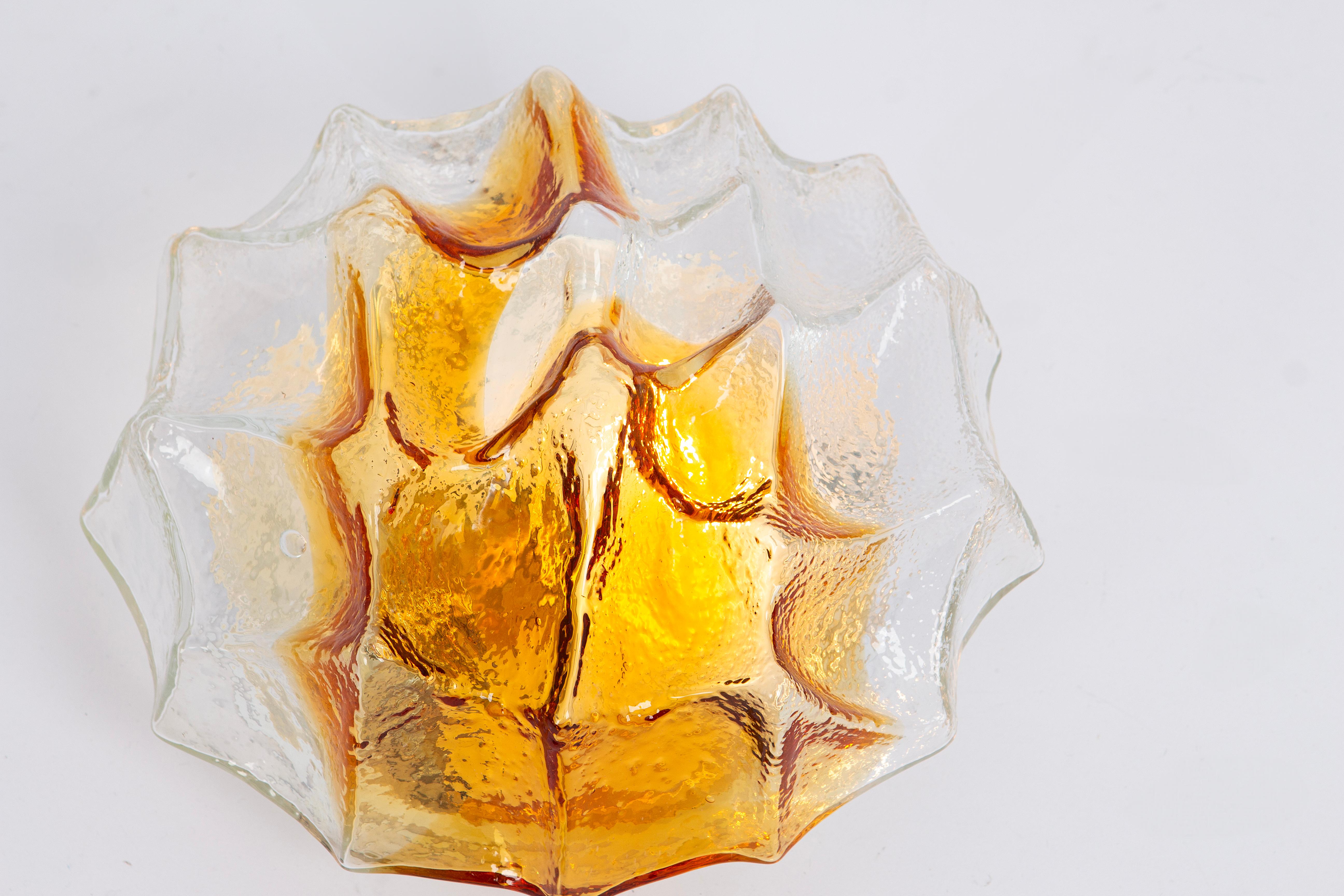 Late 20th Century 1 of 4 Petite Murano Flush Mount Fixture, Italy, 1970s For Sale
