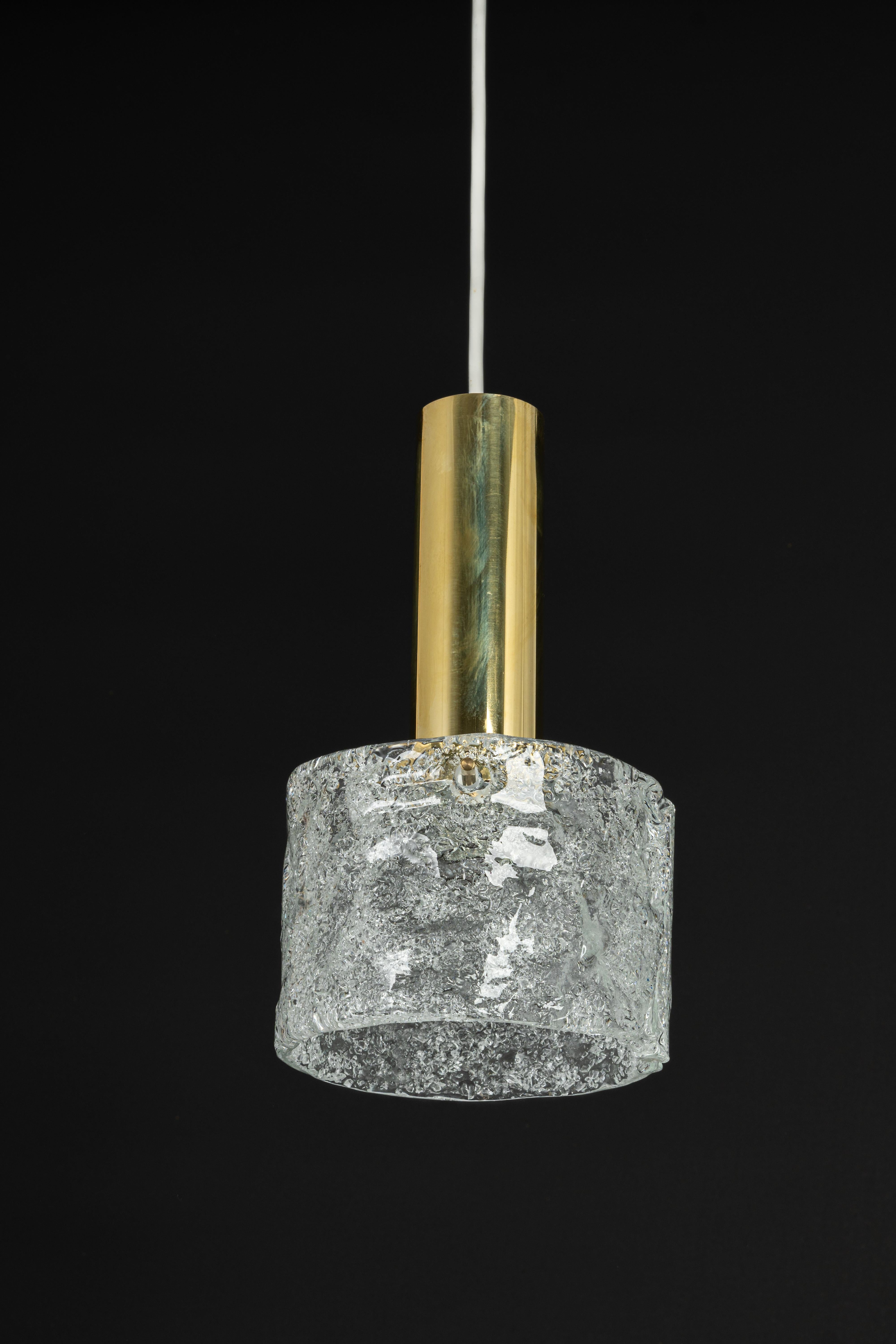 Mid-Century Modern 1 of 4 Petite Murano Pendant Lights by Hillebrand, 1960s For Sale