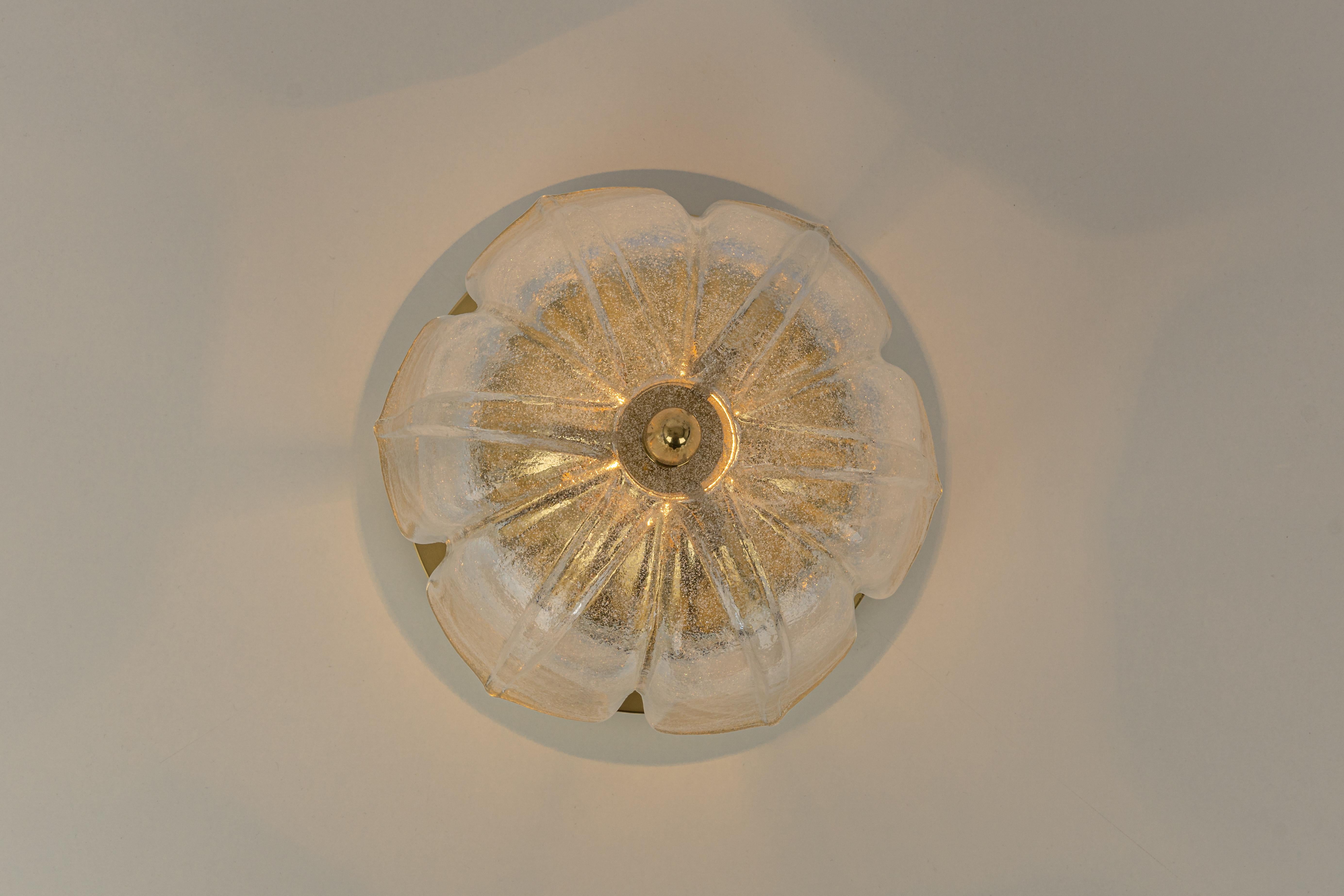 1 of 4 Petite Round Murano Glass Flush Mount by Limburg, Germany, 1970s For Sale 2