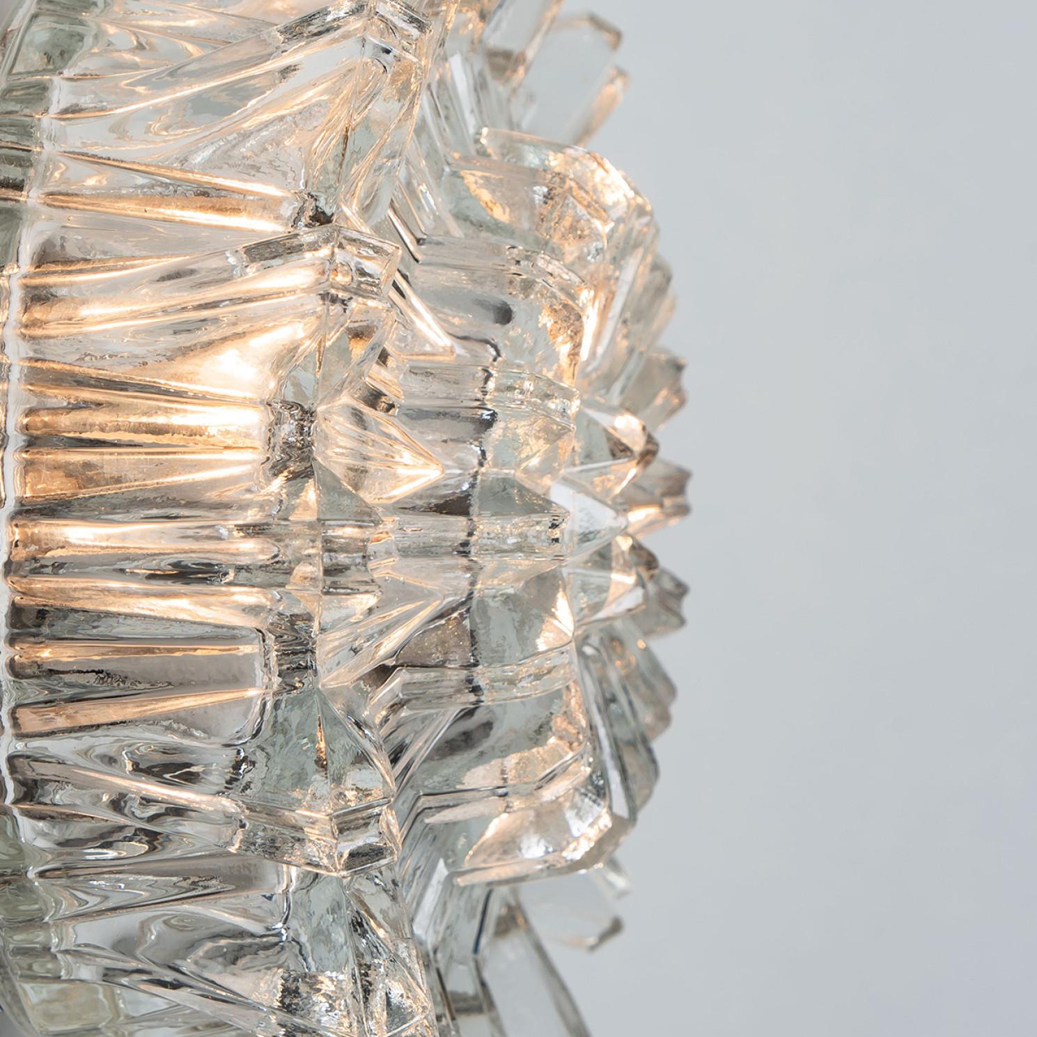 1 of 4 Putzler Wall Lights, Sculptural Clear Glass, 1970s For Sale 4