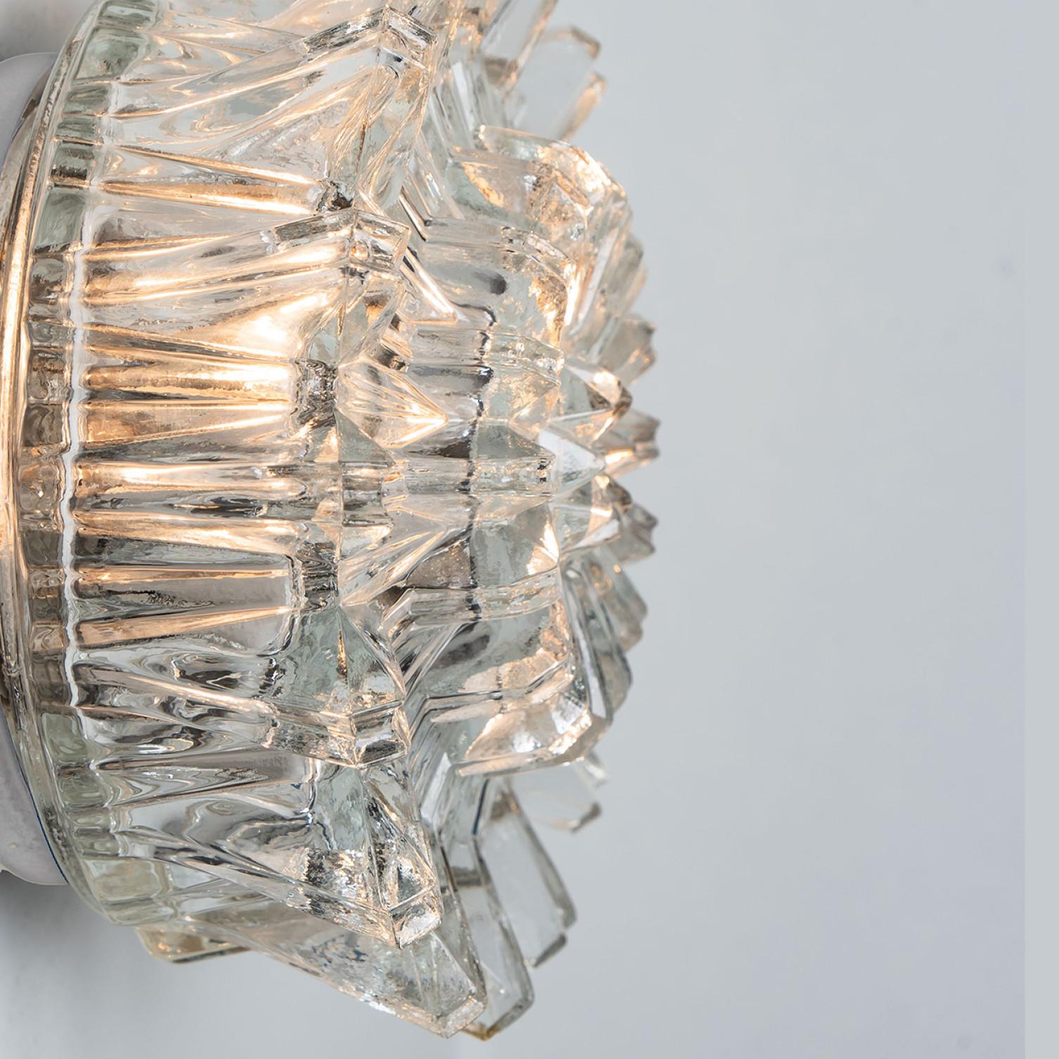1 of 4 Putzler Wall Lights, Sculptural Clear Glass, 1970s For Sale 5