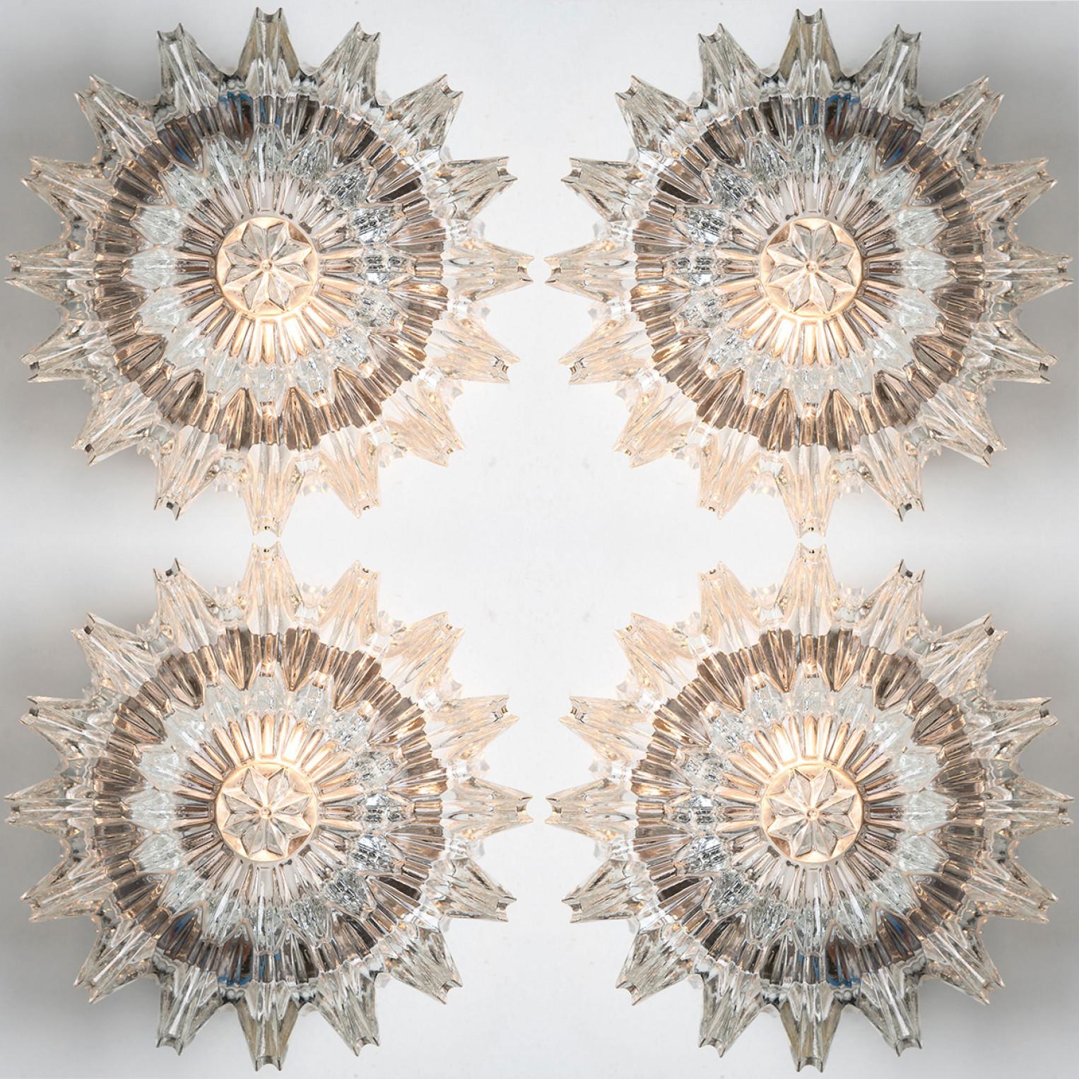 Ère spatiale 1 de 4 Lights Putzler, Sculptural Clear Glass, 1970 en vente