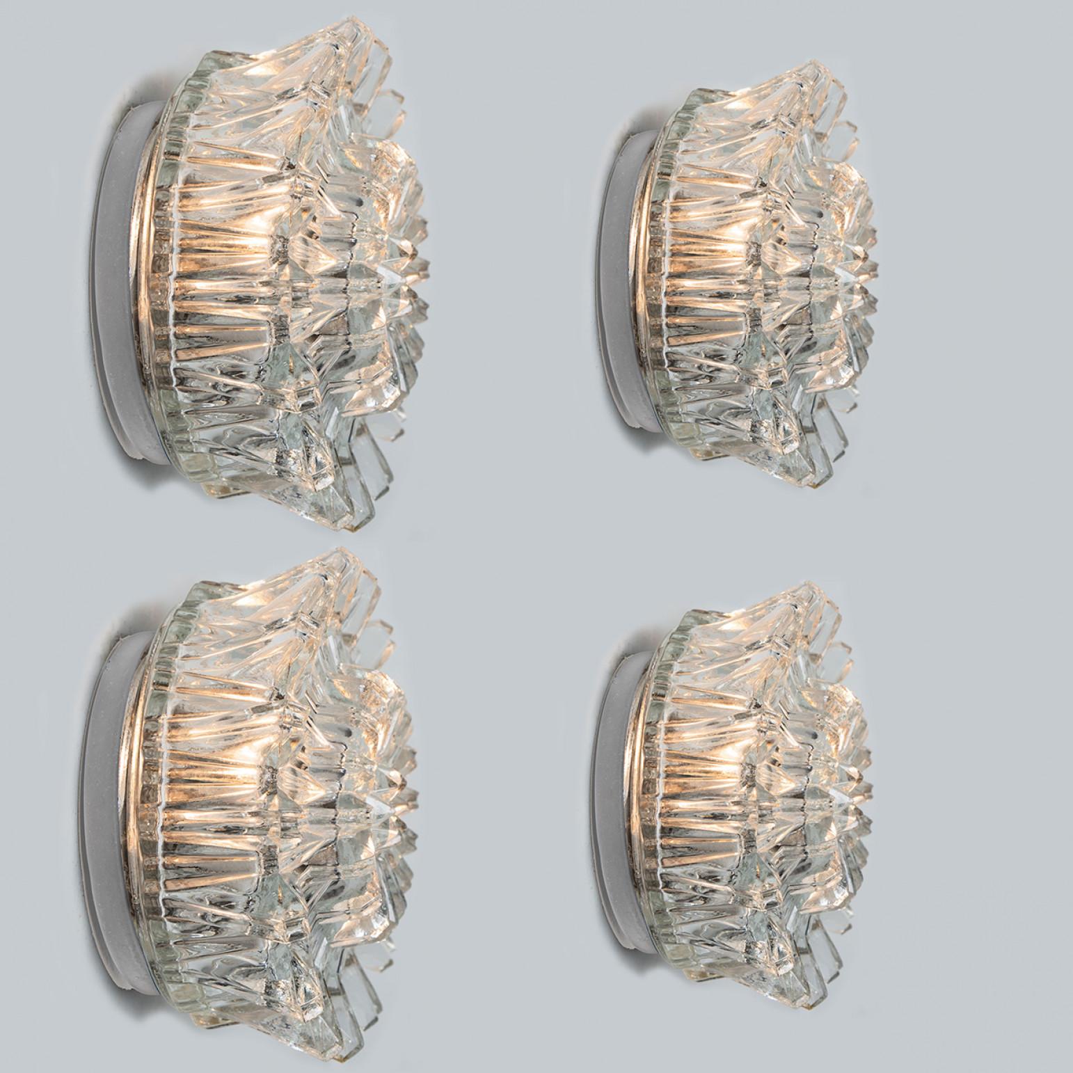 Fin du 20e siècle 1 de 4 Lights Putzler, Sculptural Clear Glass, 1970 en vente