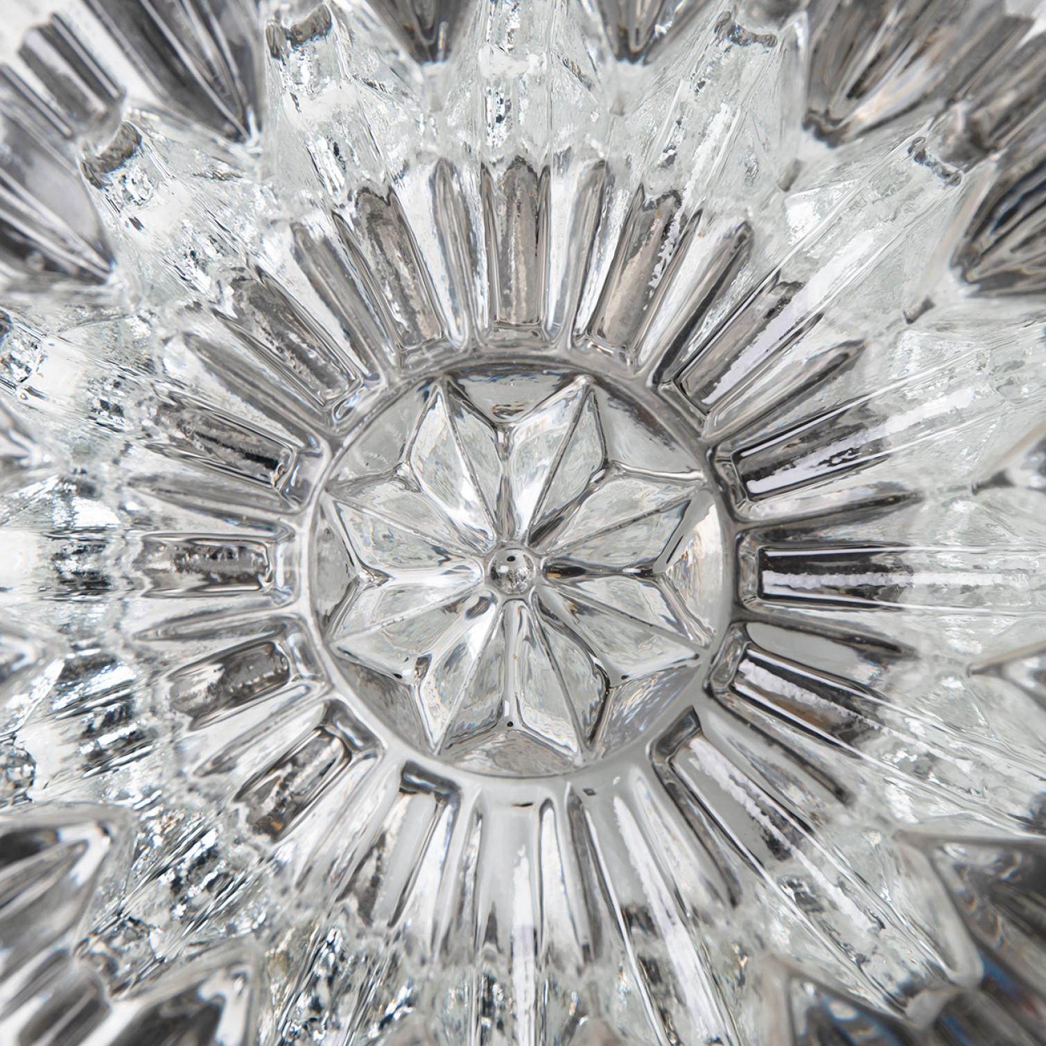 Métal 1 de 4 Lights Putzler, Sculptural Clear Glass, 1970 en vente