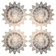 1 of 4 Putzler Wall Lights, Sculptural Clear Glass, 1970s