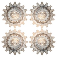 1 of 4 Putzler Wall Lights, Sculptural Clear Glass, 1970s