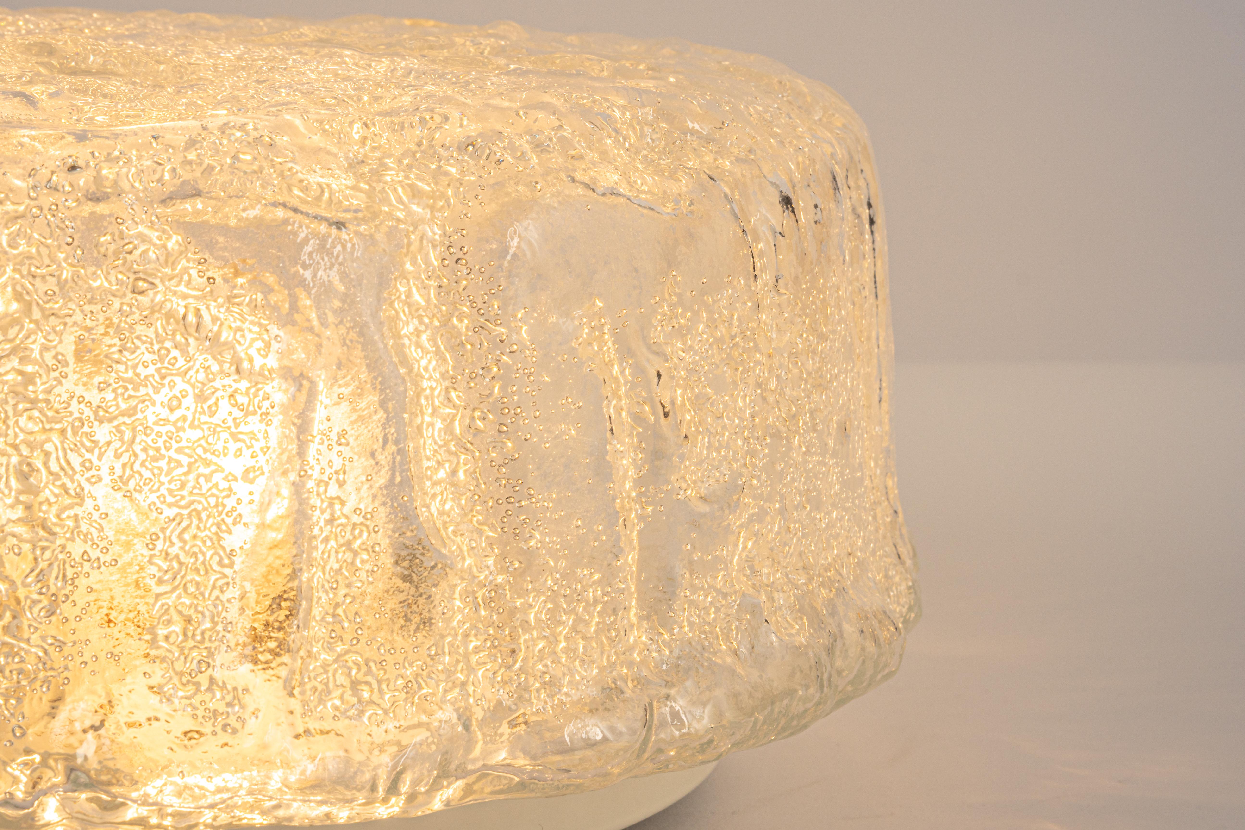 1 of 4 Round Murano Glass Flush Mount by Limburg, Germany, 1970s For Sale 5