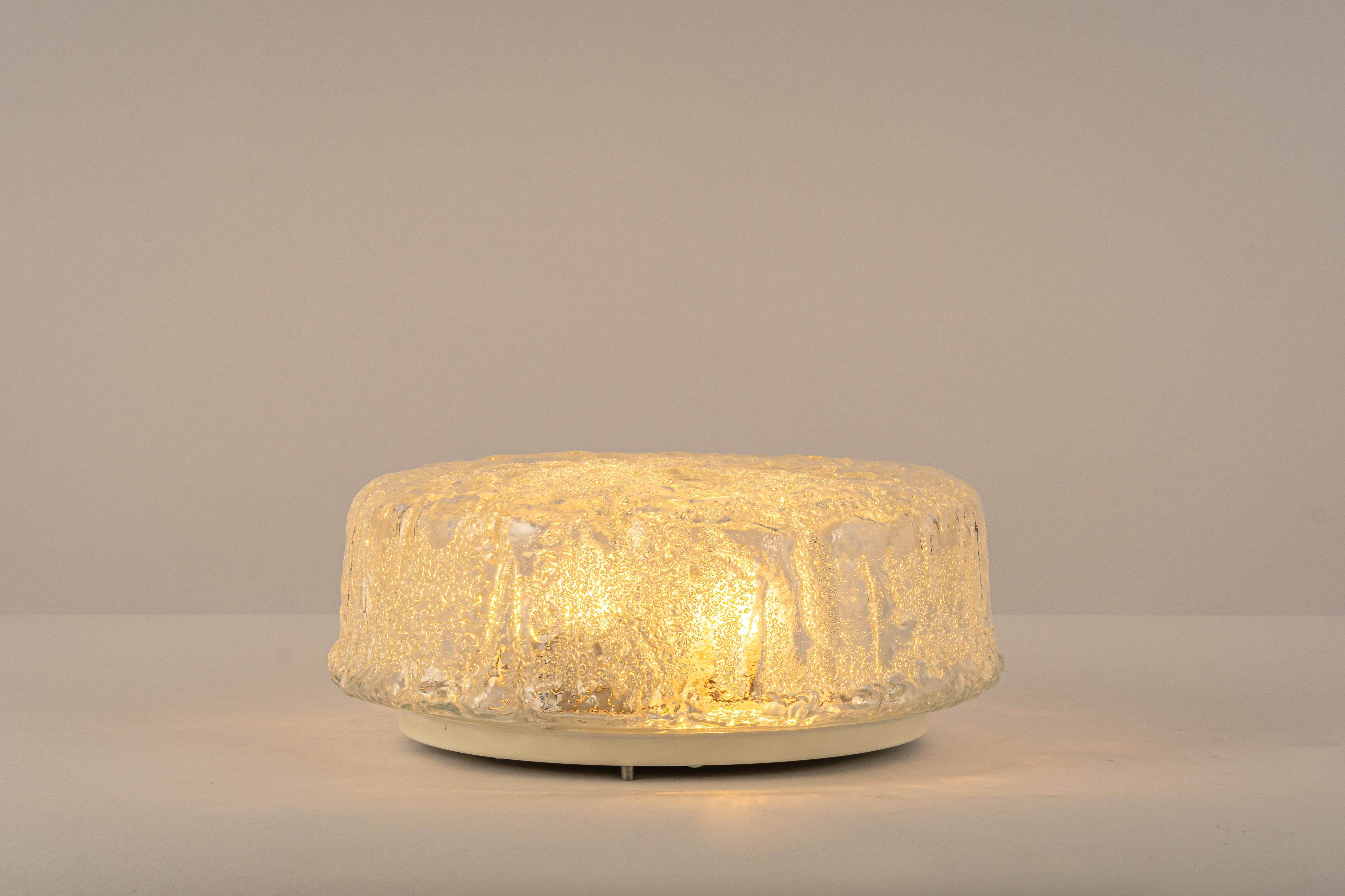 1 of 4 Round Murano Glass Flush Mount by Limburg, Germany, 1970s For Sale 2