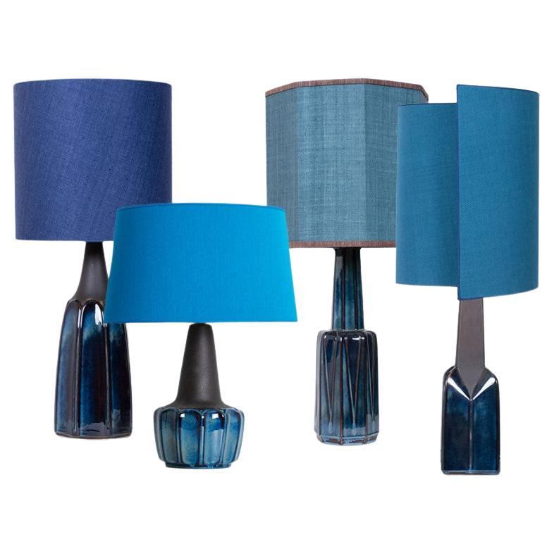 1 of 4 Soholm Table Lamps with Silk Custom Made Lampshades, René Houben 1960 For Sale