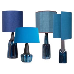 1 of 4 Soholm Table Lamps with Silk Custom Made Lampshades, René Houben 1960