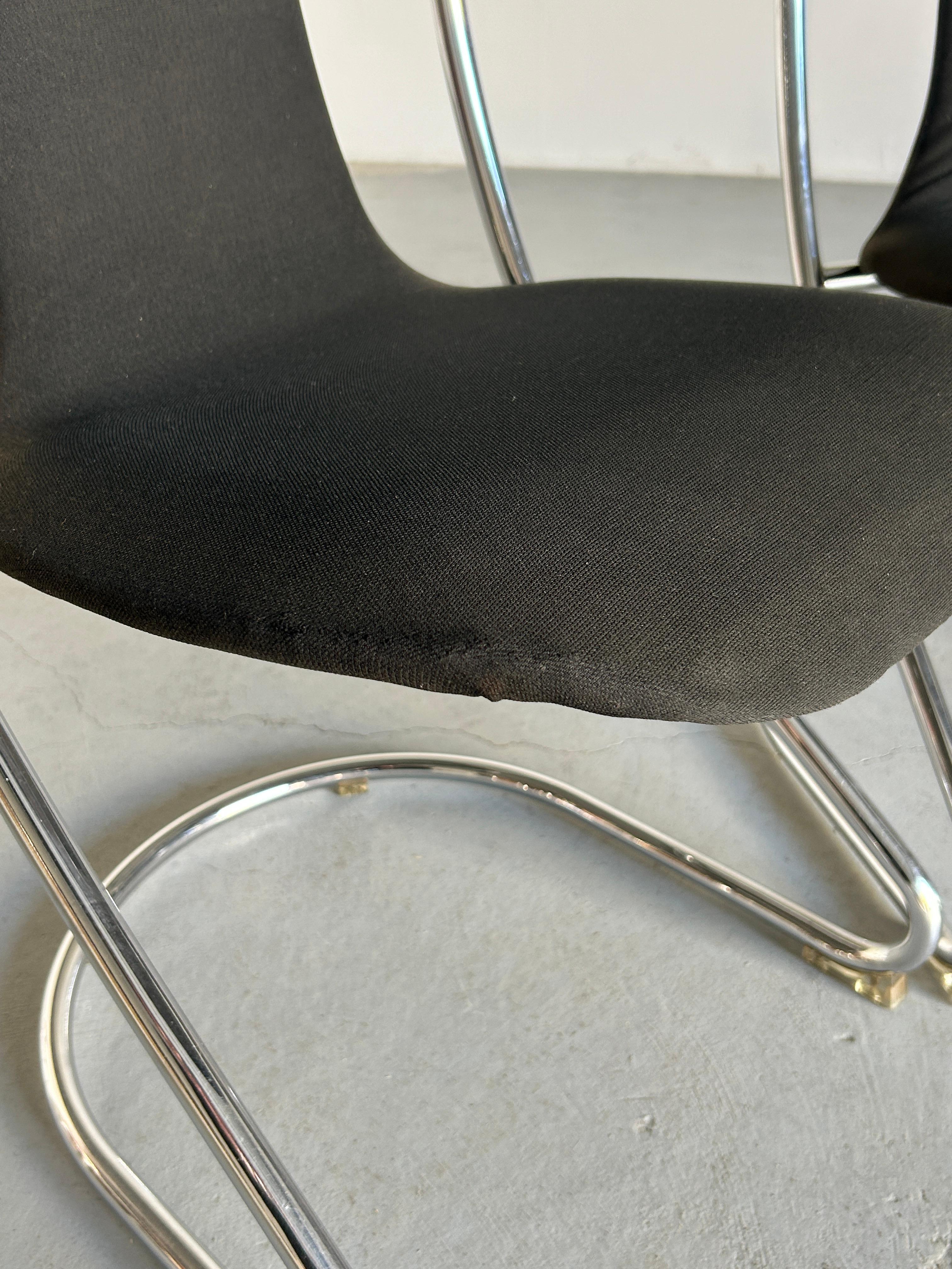 1 of 4 Space Age Cantilever Chairs in Style of Willy Rizzo for Cidue, 80s Italy For Sale 12