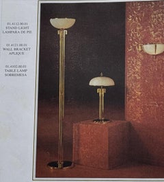 1 of 4 "Spanish Line" Gilt Brass and Alabaster Table Lamp by PALWA, 1990s