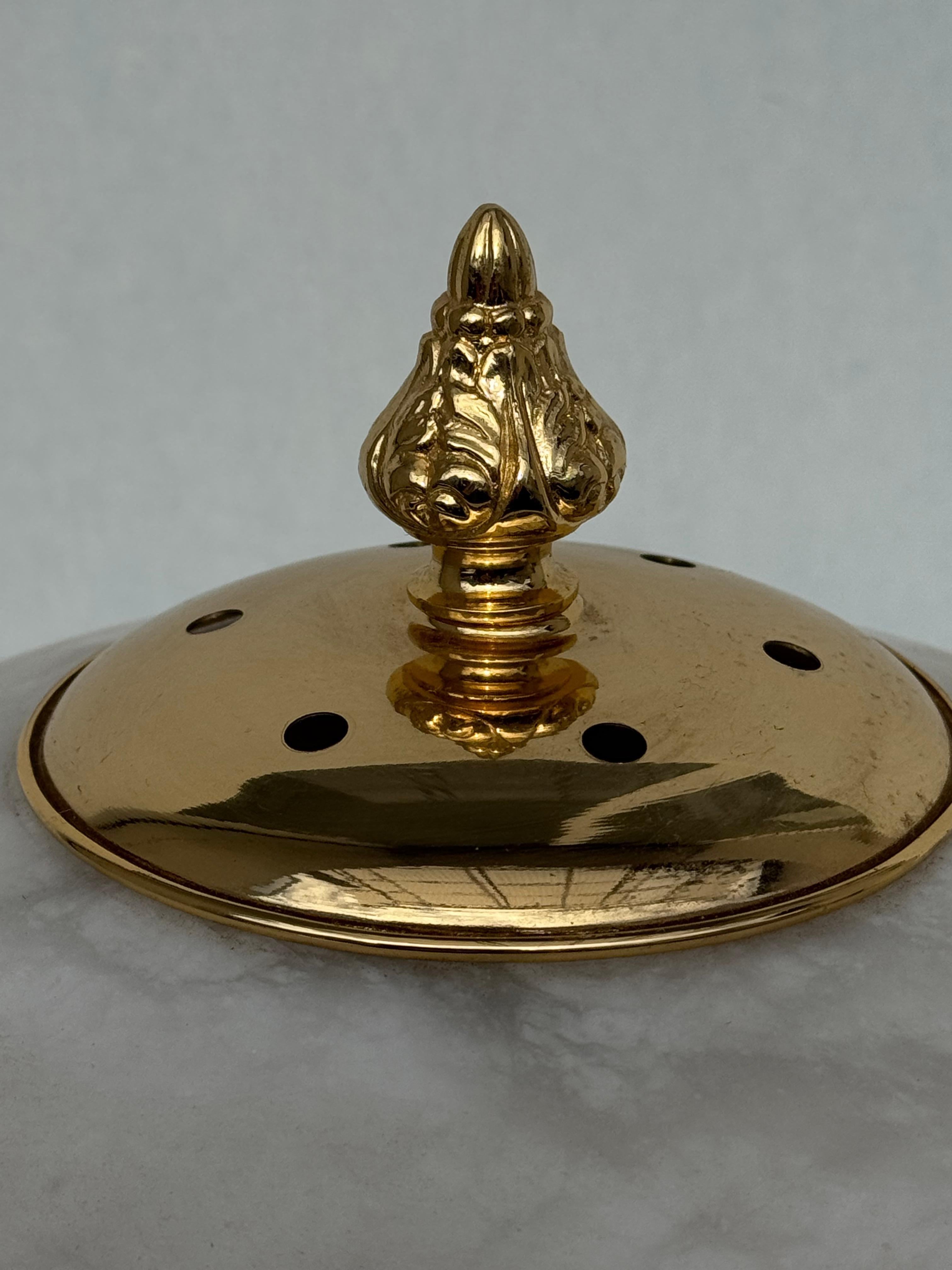 1 de 4 Lámpara de sobremesa de latón dorado y alabastro 