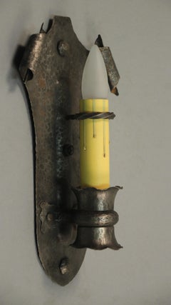 1 of 4 Spanish Revival Single Wrought Iron Sconce