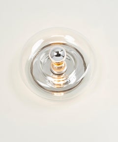 1 of 4 Special Clear Glass Wall Light Doughnut Shape by Doria, Germany, 1960s