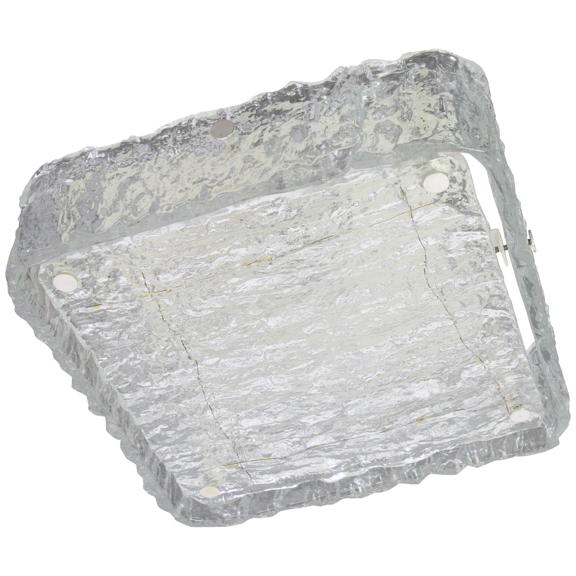 1 de 4 Applique carrée en verre de glace de Murano:: Kaiser:: Allemagne:: 1970