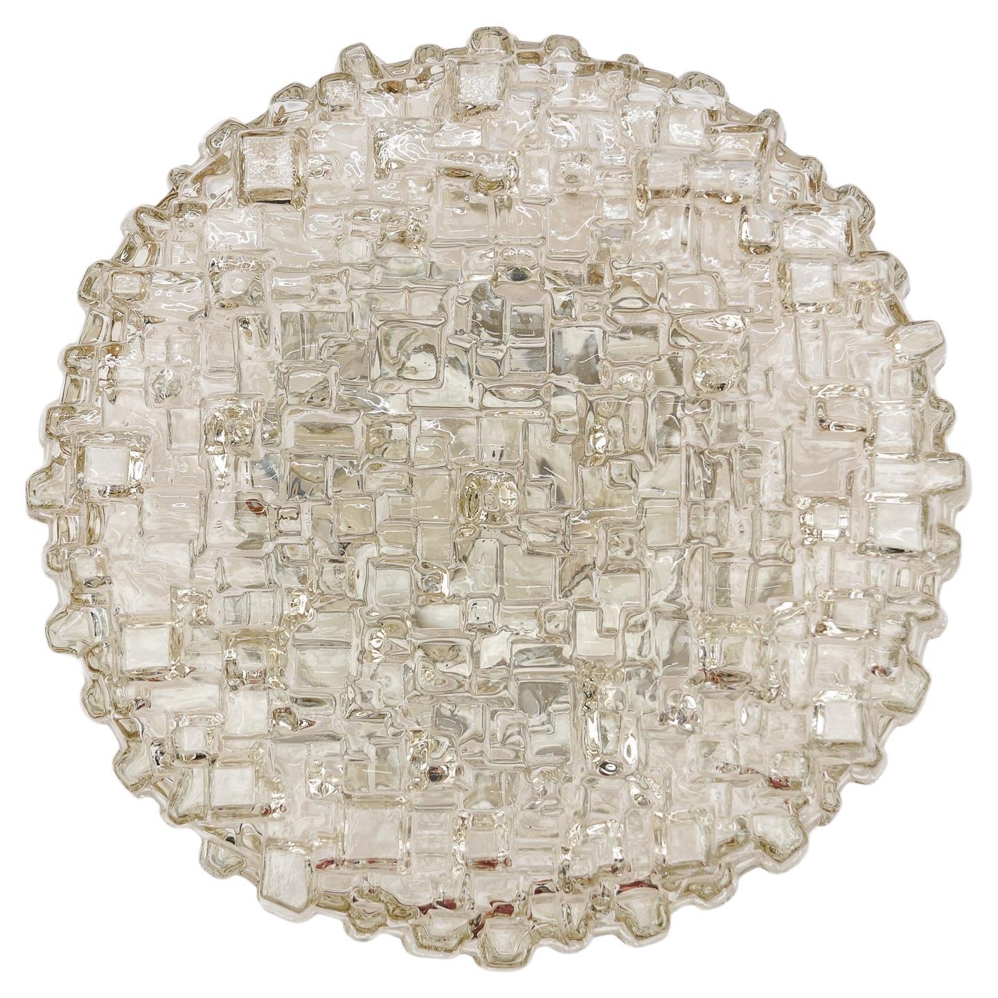1. of 4 Square Smoked Glass Geometric Glass Wall Lamp / Flush Mount, 1960s