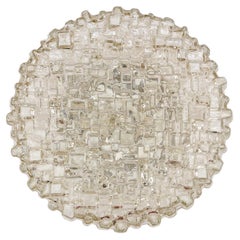 1. of 4 Square Smoked Glass Geometric Glass Wall Lamp / Flush Mount, 1960s