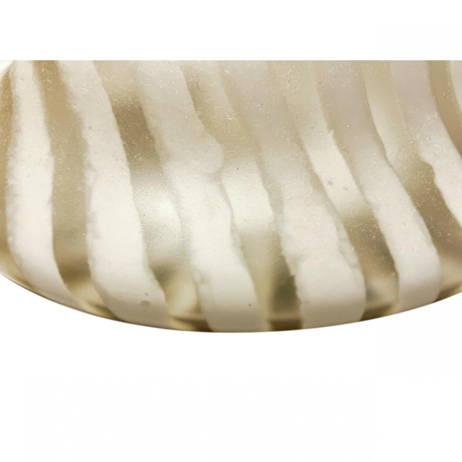 1 de 4 Flush Mount de cristal de cebra rayado por Peil Putzler, Alemania, 1970s Moderno de mediados de siglo en venta