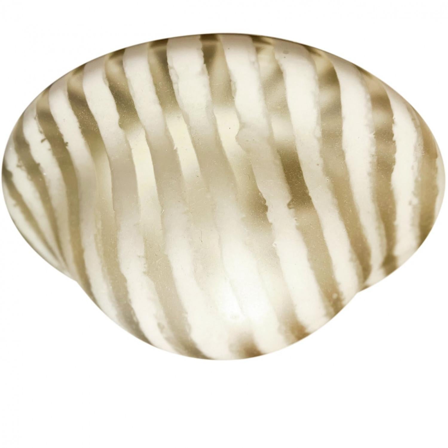 1 de 4 Flush Mount de cristal de cebra rayado por Peil Putzler, Alemania, 1970s Otro en venta