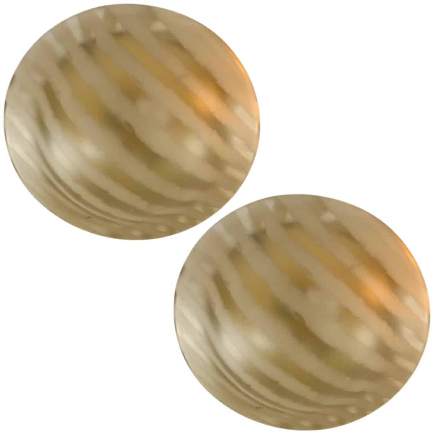 1 de 4 Flush Mount de cristal de cebra rayado por Peil Putzler, Alemania, 1970s Oro en venta