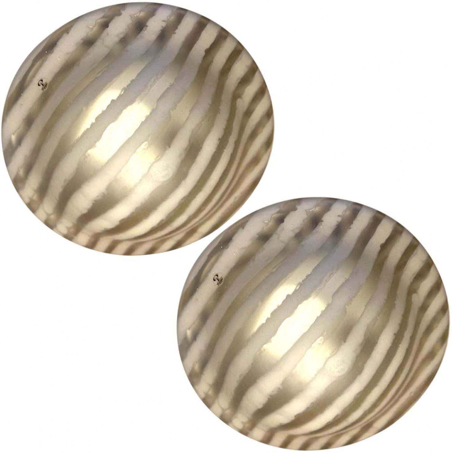 1 de 4 Flush Mount de cristal de cebra rayado por Peil Putzler, Alemania, 1970s en venta 1
