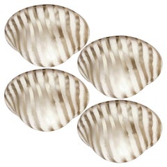1 von 4 gestreiften Zebraglas Einbaubeleuchtung von Peil Putzler, Deutschland, 1970er Jahre