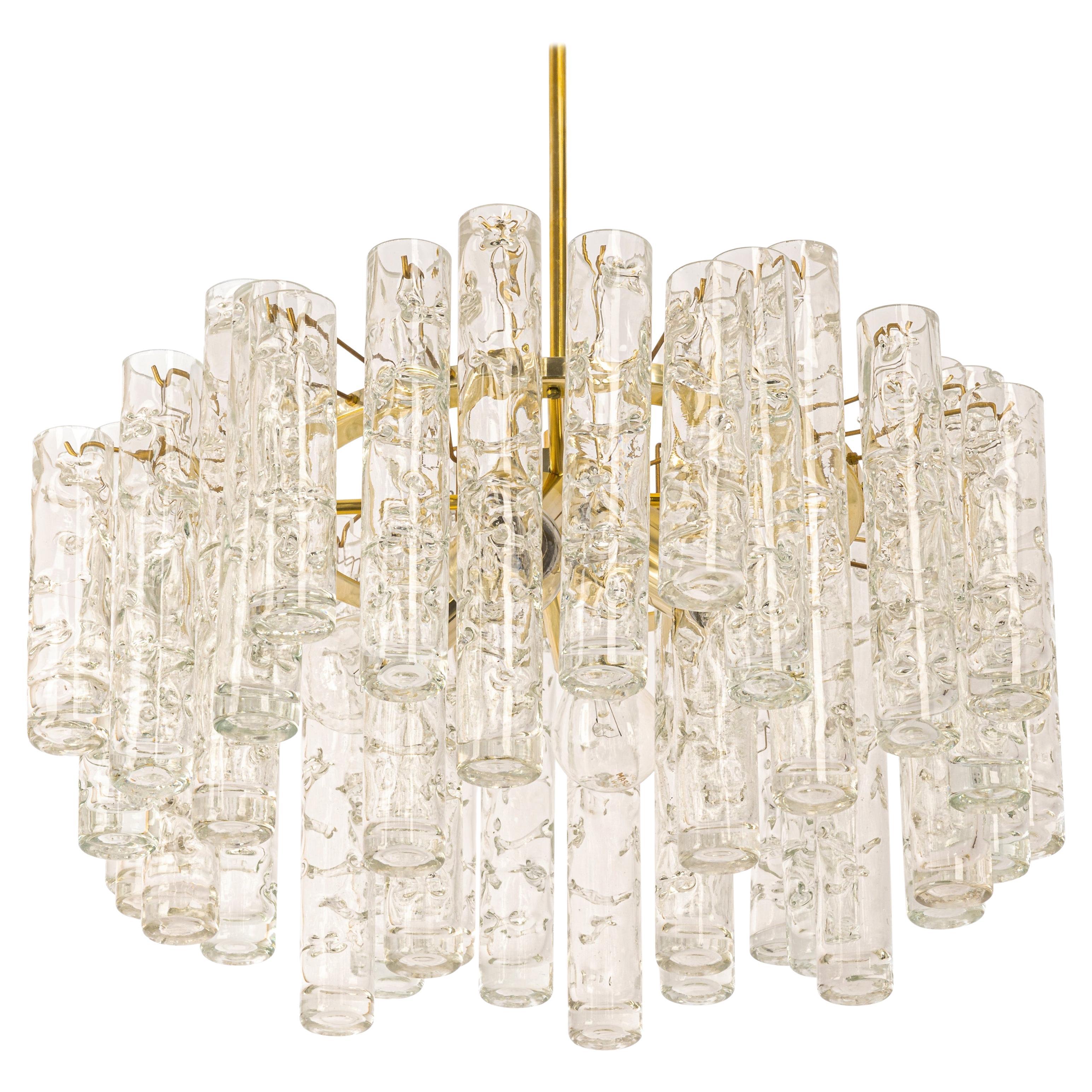 1 von 4 atemberaubenden Murano-Glasröhren-Kronleuchtern von Doria, Deutschland, 1960er Jahre im Angebot