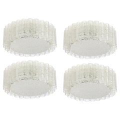 1 of 4 Stunning Murano Glass Tubes Flushmount by Doria, Germany, 1960s