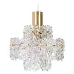 Stunning Pendants, Brass and Crystal Glass by Kinkeldey, Germany, 1970