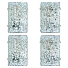 1 of 4 Textured Wave Glass Wall Lights by Kalmar Leuchten, 1970s