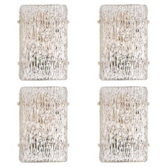 1 of 4 Textured Wave Glass Wall Lights by Kalmar Leuchten, 1970s