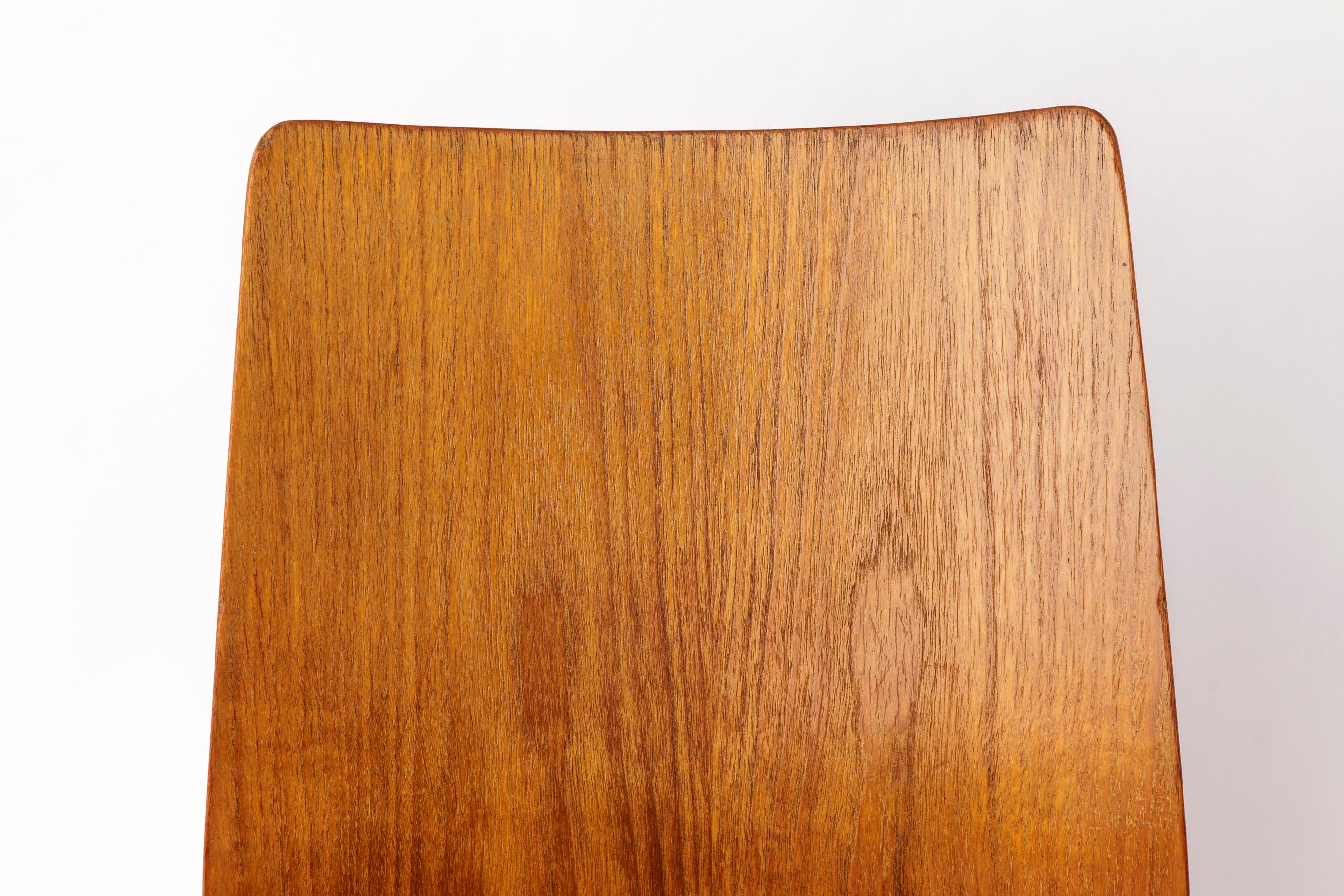 Mid-Century Modern 1 of 4 Vintage 1970s Teak & Metal Stacking Chair, Germany For Sale
