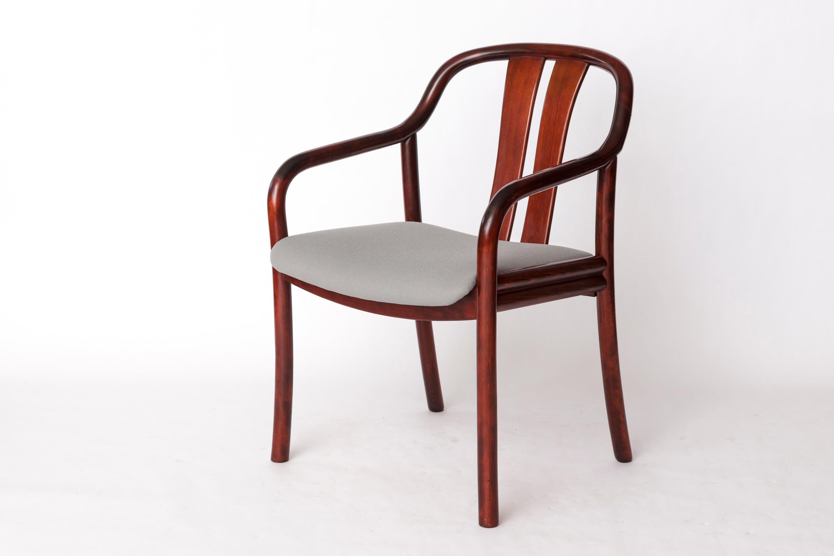 Polished 4 Vintage Armchair by Oswald Beck for Casala – 1980s German Design, Grey Fabric For Sale