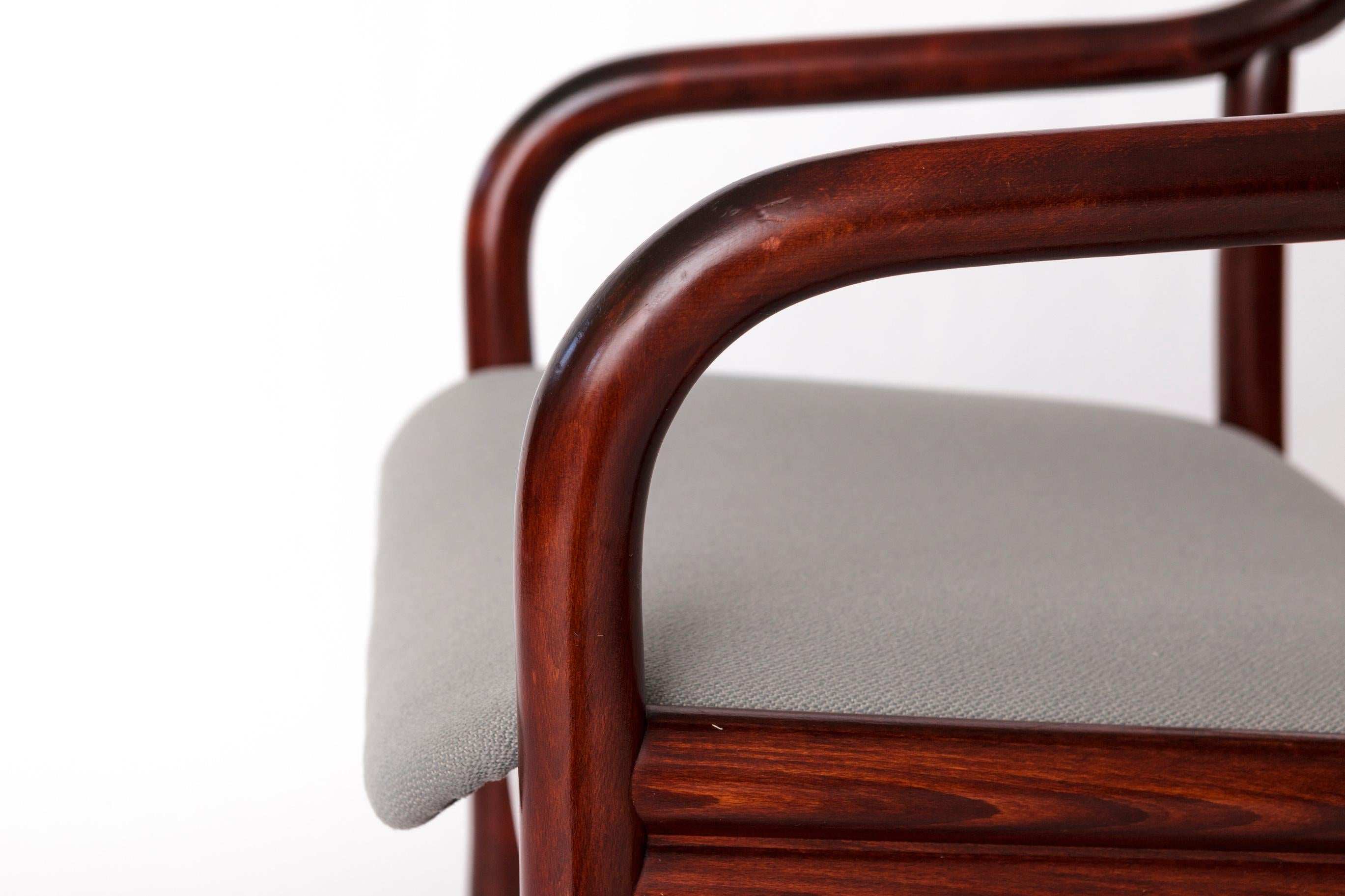 Late 20th Century 4 Vintage Armchair by Oswald Beck for Casala – 1980s German Design, Grey Fabric For Sale