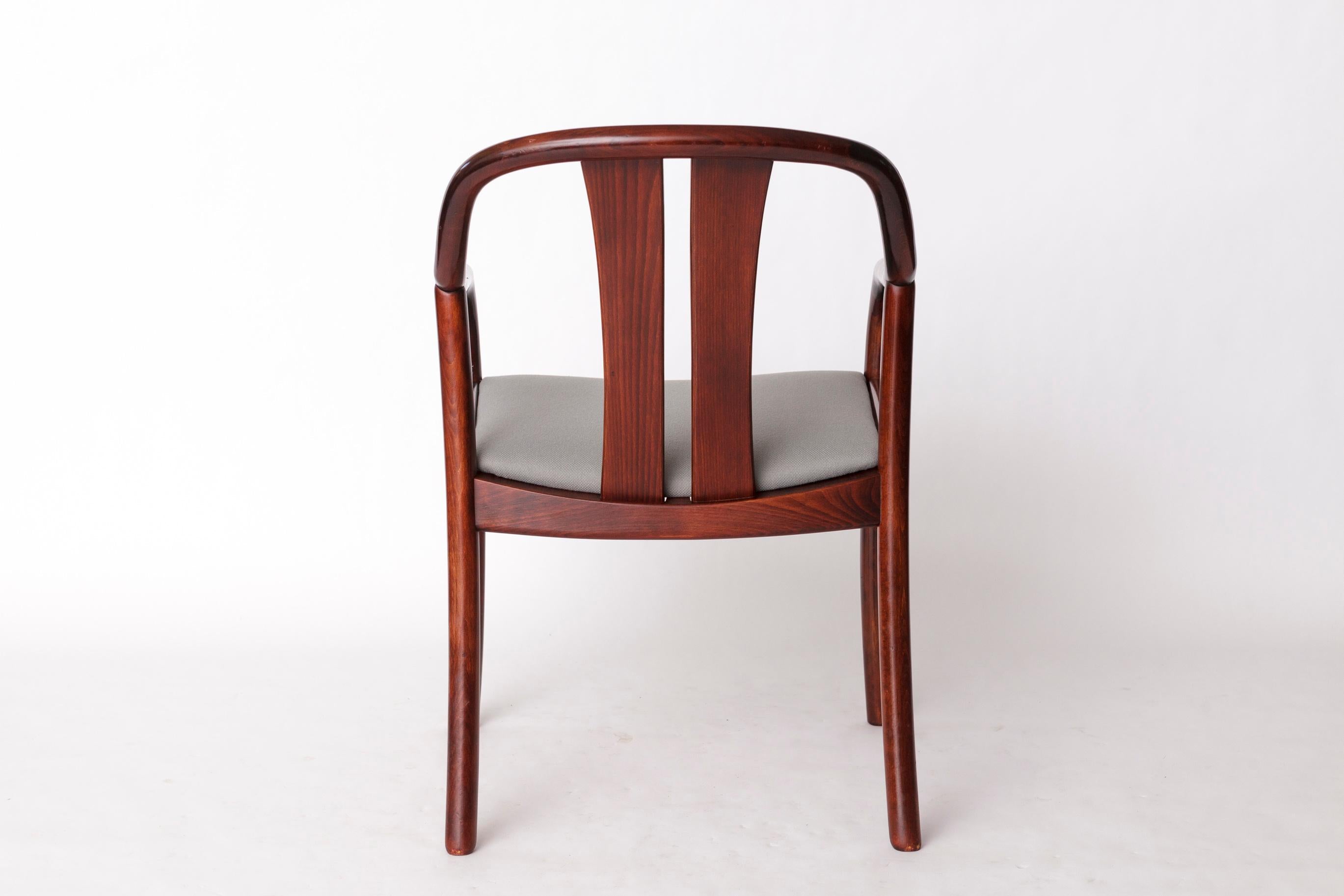 Beech 4 Vintage Armchair by Oswald Beck for Casala – 1980s German Design, Grey Fabric For Sale