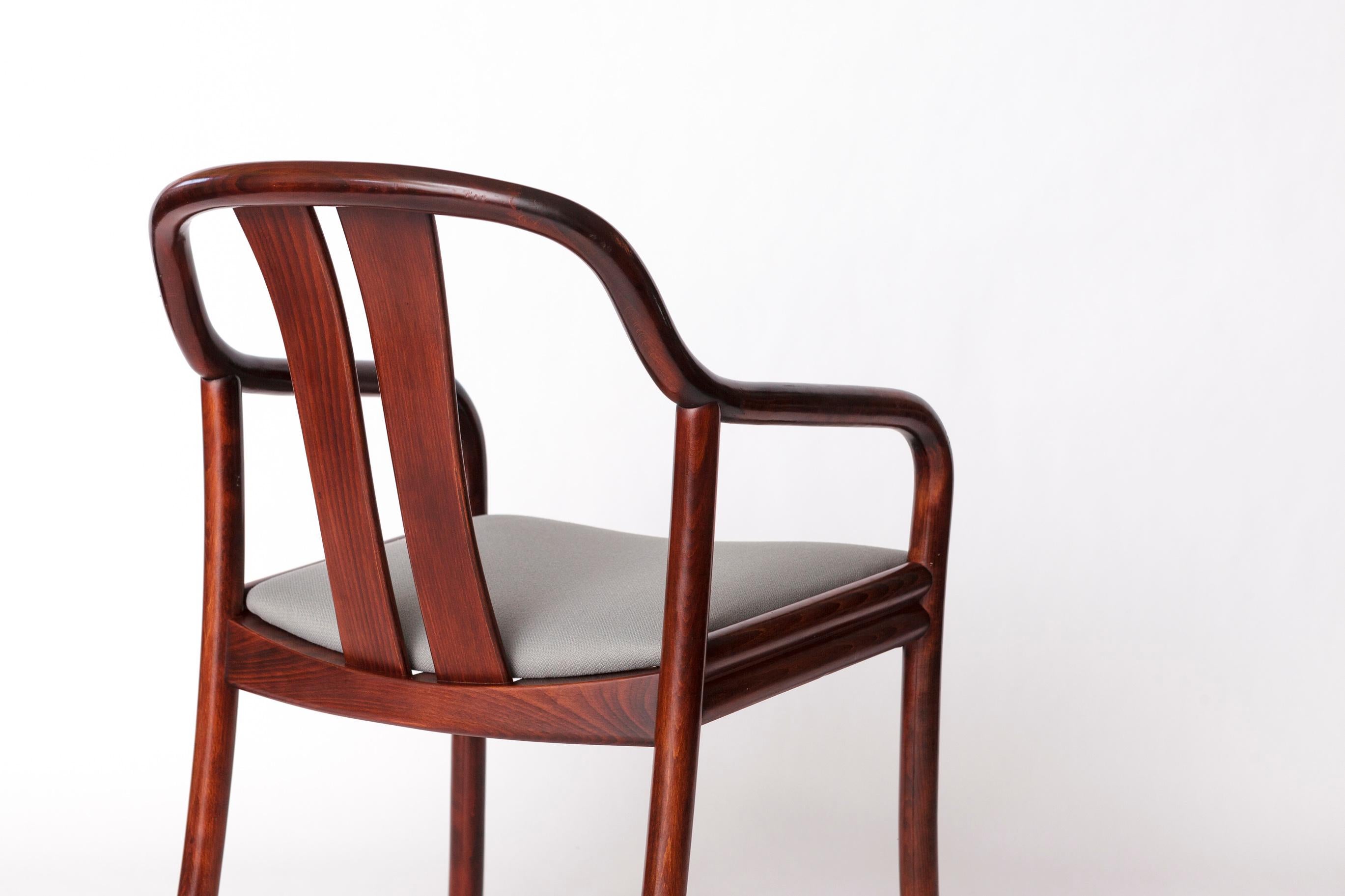 4 Vintage Armchair by Oswald Beck for Casala – 1980s German Design, Grey Fabric For Sale 1