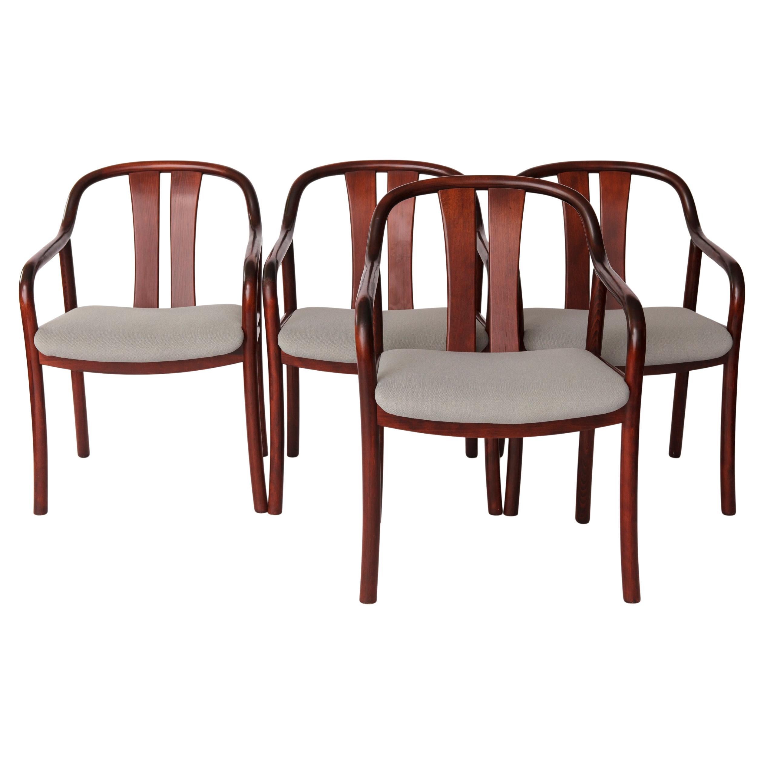 4 Vintage Armchair by Oswald Beck for Casala – 1980s German Design, Grey Fabric For Sale