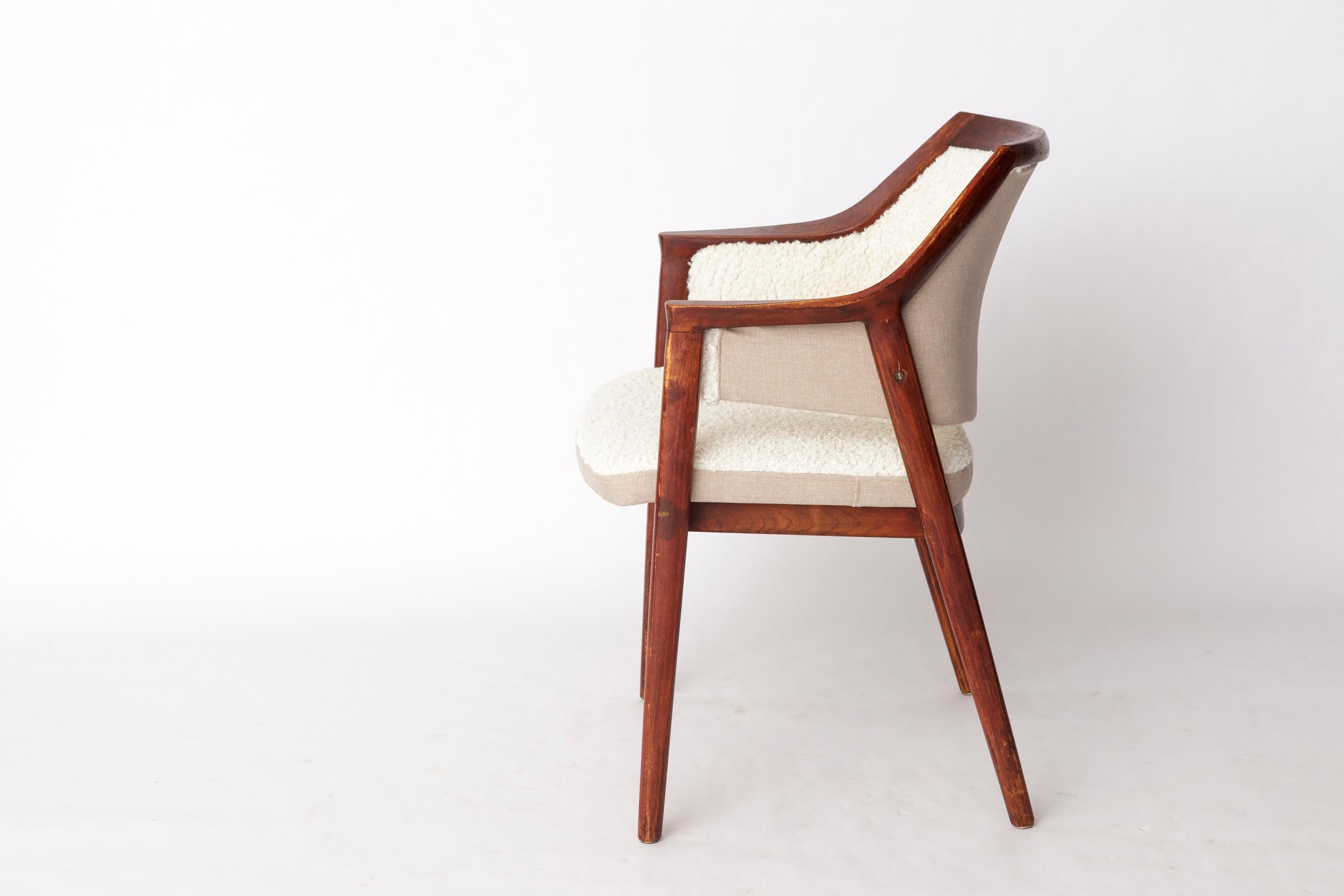 1 de 4 Sillón Vintage de Slagelse - Diseño sueco de los años 60, madera de haya y lana Pulido en venta