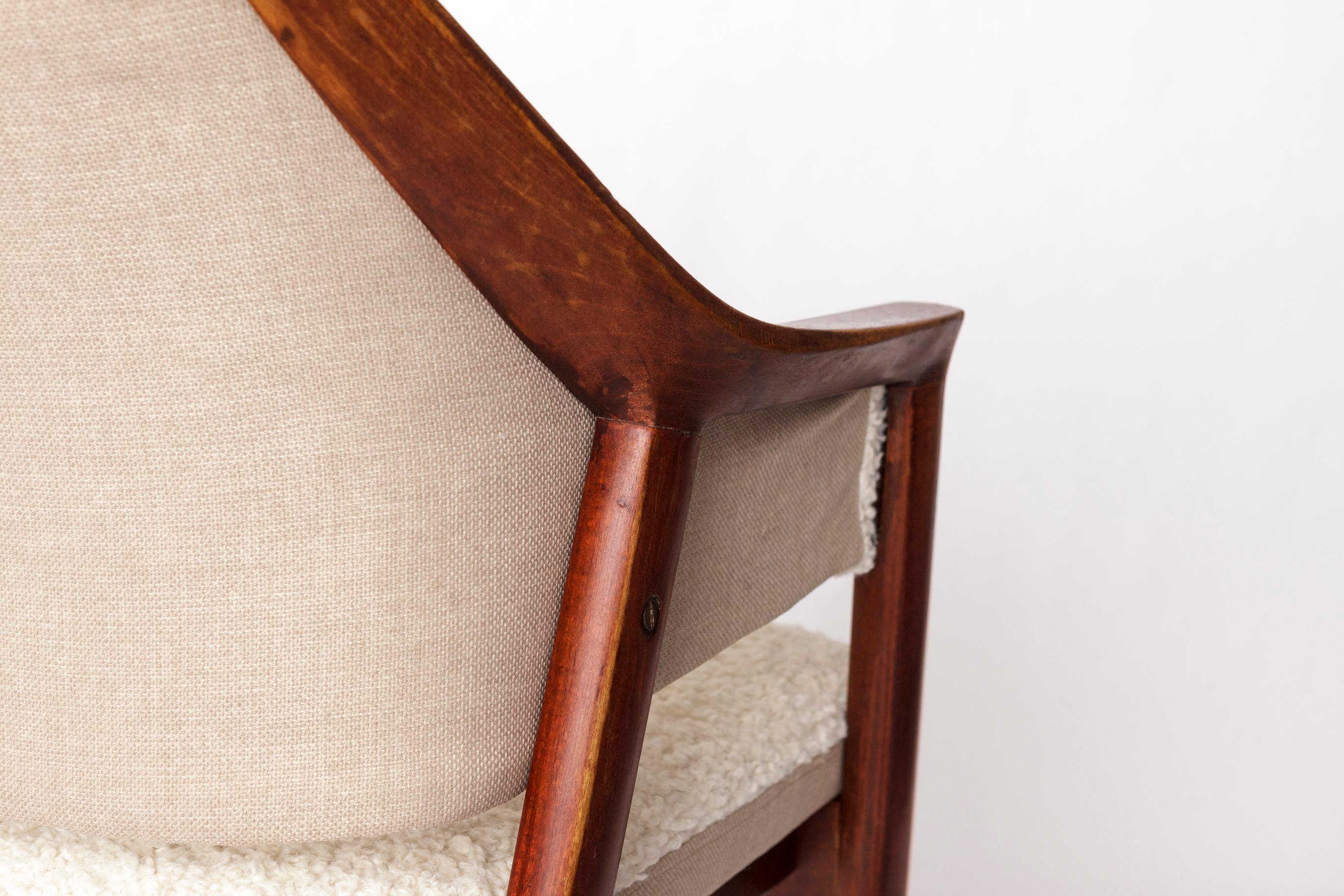 1 de 4 Sillón Vintage de Slagelse - Diseño sueco de los años 60, madera de haya y lana mediados del siglo XX en venta